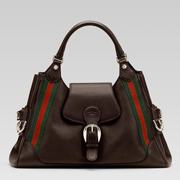 Gucci Handbags - Gucci Heritage Web Leather Shoulder Bag